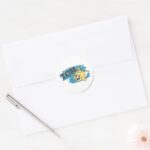 Tom Blue And Yellow Logo Classic Round Sticker