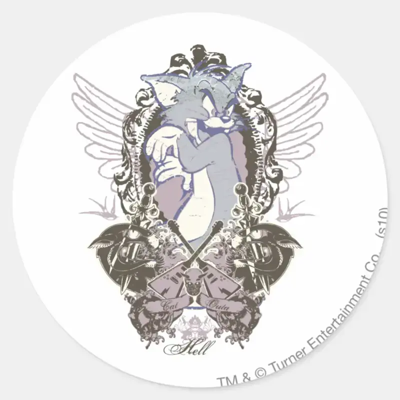 Tom Cat Outa Hell Classic Round Sticker