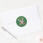 Tom Jerry And Nibbles Holiday Surprise Classic Round Sticker