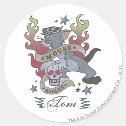 Tom Mouse Killer Tattoo 2 Classic Round Sticker