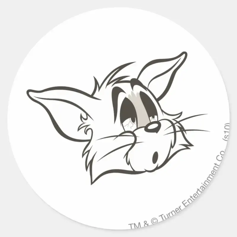 Tom Sleepy Cat Classic Round Sticker