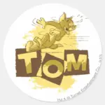 Tom Sliding Stop Classic Round Sticker