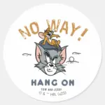 Tom Jerry Golfing No Way Classic Round Sticker