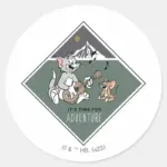 Tom Jerry Its Time For Adventure Classic Round Sticker
