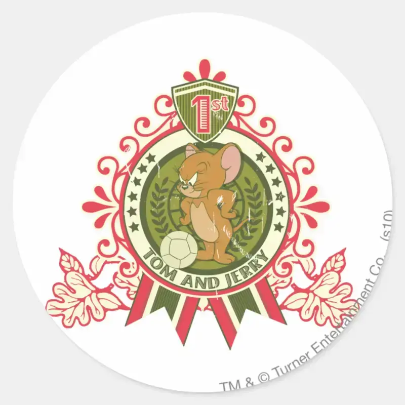 Tom And Jerry 1st Place 3 Classic Round Sticker Tom And Jerry 1st Place 3 Classic Round Sticker