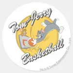 Tom And Jerry Basketball 2 Classic Round Sticker