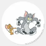 Tom And Jerry Black Paw Cat Classic Round Sticker