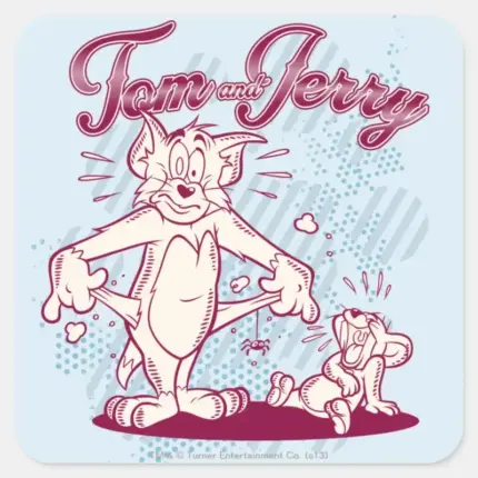 Tom And Jerry Broke Square Sticker