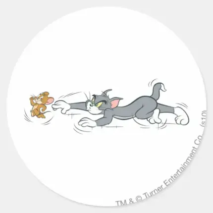 Tom And Jerry Chase Classic Round Sticker