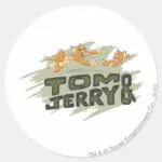 Tom And Jerry Chase Logo Classic Round Sticker