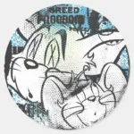 Tom And Jerry Grimey Classic Round Sticker