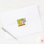 Tom And Jerry Hanna Barbera Logo Classic Round Sticker