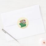 Tom And Jerry Holiday Logo Classic Round Sticker