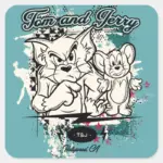 Tom And Jerry Hollywood CA Square Sticker