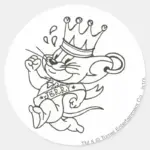 Tom And Jerry King Jerry Classic Round Sticker