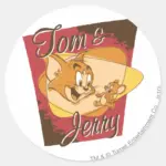 Tom And Jerry Logo 2 Classic Round Sticker