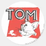 Tom And Jerry Mad Cat Classic Round Sticker