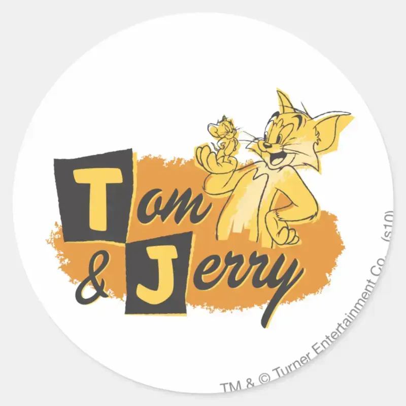 Tom And Jerry Mouse In Paw Logo Classic Round Sticker