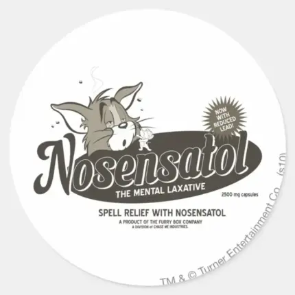 Tom And Jerry Nosensatol Classic Round Sticker
