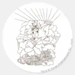 Tom And Jerry Outline Classic Round Sticker