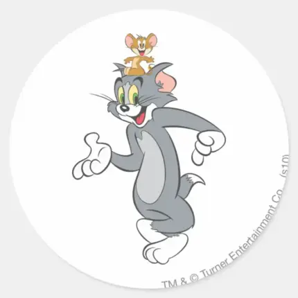 Tom And Jerry Pair Classic Round Sticker