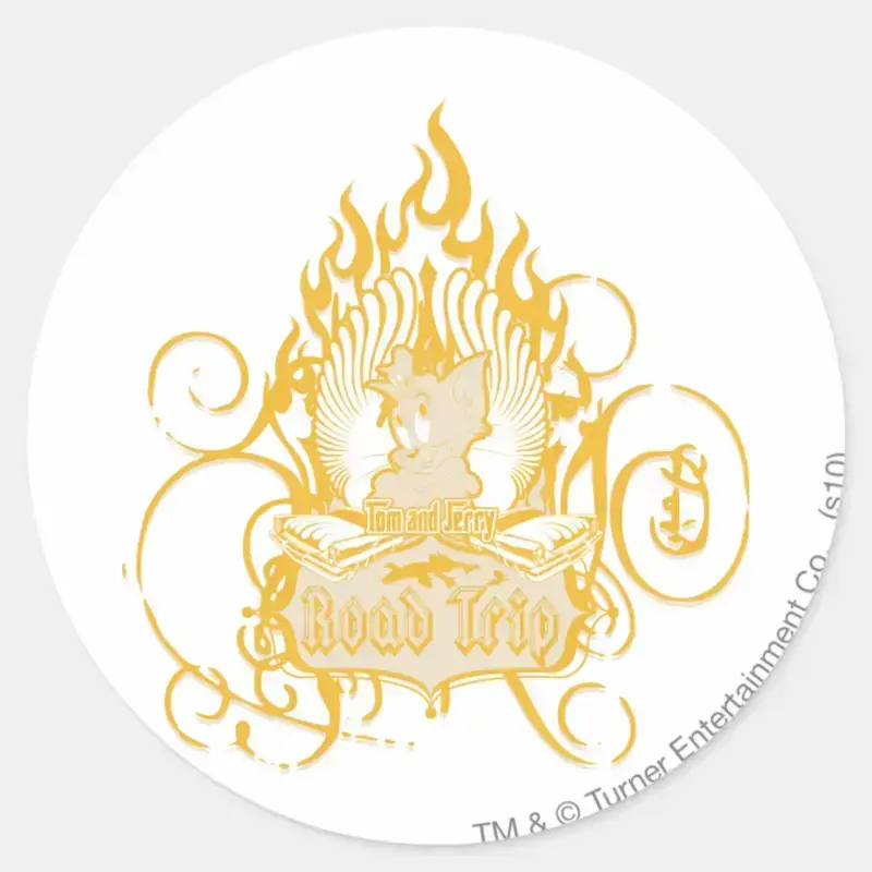 Tom And Jerry Road Trip Classic Round Sticker