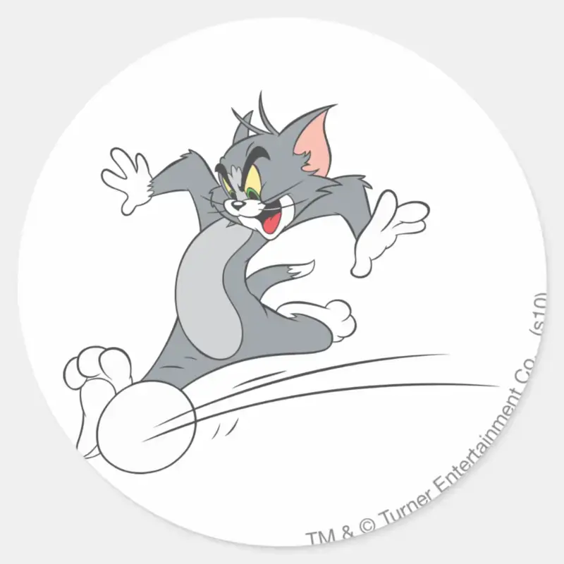 Tom And Jerry Soccer Football 3 Classic Round Sticker
