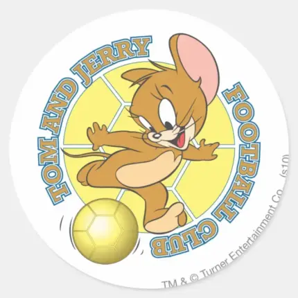 Tom And Jerry Soccer Football 4 Classic Round Sticker