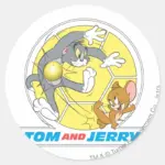 Tom And Jerry Soccer Football 8 Classic Round Sticker
