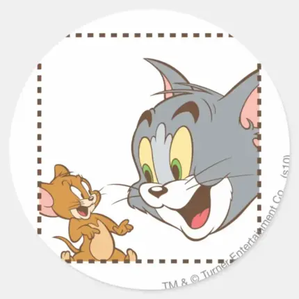 Tom And Jerry Stamp Classic Round Sticker