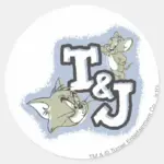 Tom And Jerry TJ Logo Classic Round Sticker