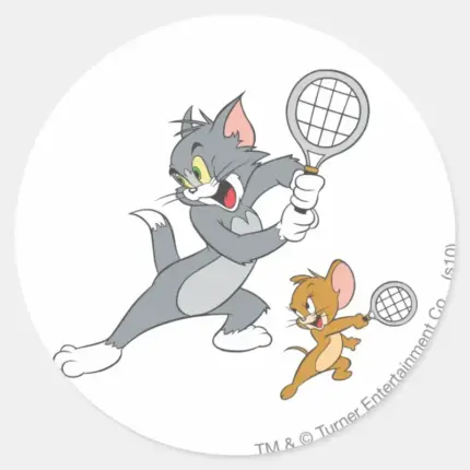Tom And Jerry Tennis Stars 1 Classic Round Sticker