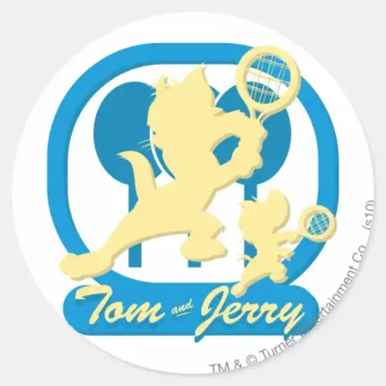 Tom And Jerry Tennis Stars 3 Classic Round Sticker