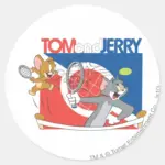 Tom And Jerry Tennis Stars 4 Classic Round Sticker
