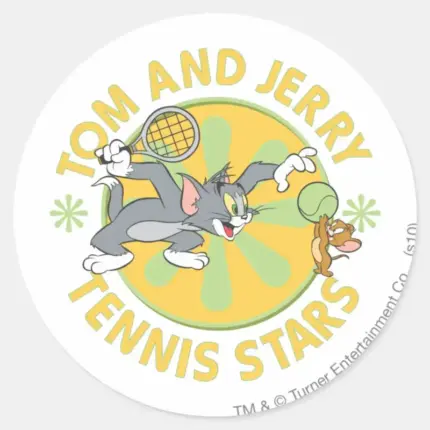 Tom And Jerry Tennis Stars 5 Classic Round Sticker