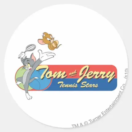 Tom And Jerry Tennis Stars 6 Classic Round Sticker