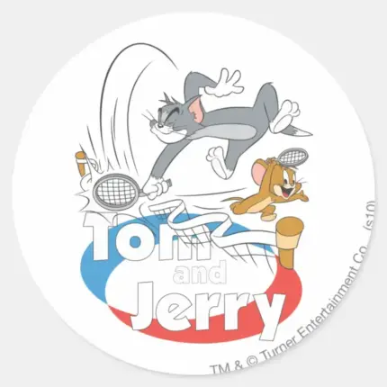 Tom And Jerry Tennis Stars 7 Classic Round Sticker