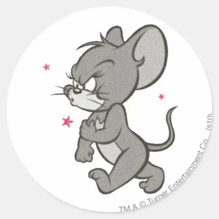 Tom And Jerry Tough Mouse 1 Classic Round Sticker