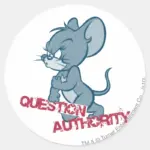 Tom And Jerry Tough Mouse 2 Classic Round Sticker