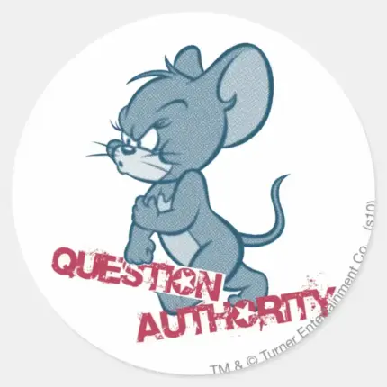 Tom And Jerry Tough Mouse 2 Classic Round Sticker