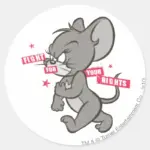 Tom And Jerry Tough Mouse 3 Classic Round Sticker