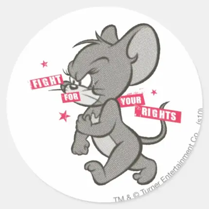 Tom And Jerry Tough Mouse 3 Classic Round Sticker