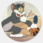 Tome And Jerry Plunger Classic Round Sticker