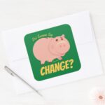 Toy Story 4 Hamm Illustration Square Sticker