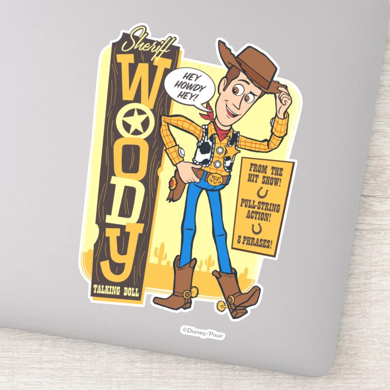 Toy Story 4 Vintage Sheriff Woody Doll Ad Sticker