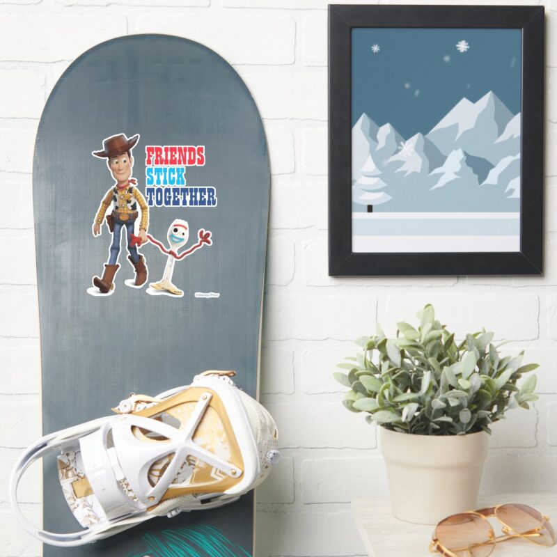 Toy Story 4 Woody Forky Walking Together Sticker