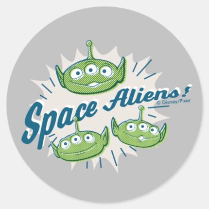 Toy Story 4 Space Aliens Retro Graphic Classic Round Sticker