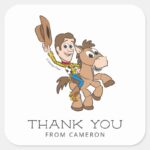 Toy Story Baby Woody 1st Birthday Thank You Square Sticker