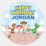 Toy Story Character Birthday Classic Round Sticker