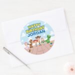 Toy Story Character Birthday Classic Round Sticker